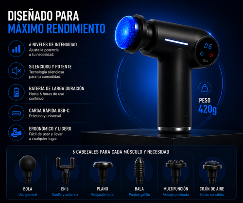 PISTOLA DE MASAJES FRIO / CALOR